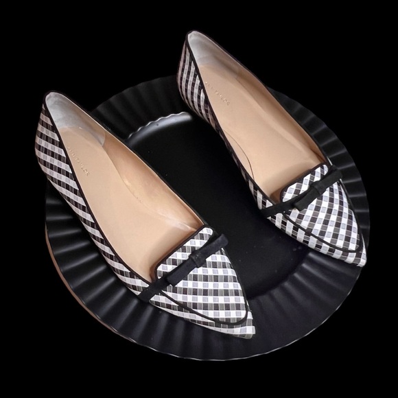 Ann Taylor Gingham Bow Flats - Picture 1 of 6